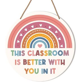 Nursery Classroom Wall Decor, Boho kindergarten Classroom Positive Wall Decor Kids Room Playroom Hanging Sign Decoration, I Am So Happy You Are Here