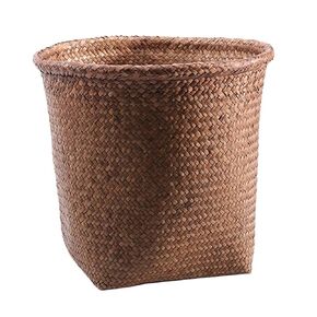 FOMIYES Outdoor Garbage can Trash Can 30cm Wicker Wastebasket Hand Woven Garbage Can Trash Container for Home and Office Rattan Trash can
