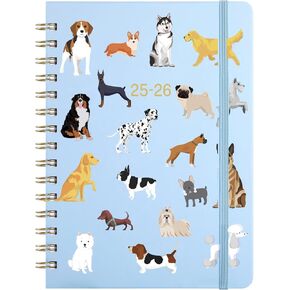2024-2025 Planner - Weekly & Monthly Planner 2024-2025 with Tabs, July 2024 - June 2025, 6.5" x 8.5", Hardcover with Back Pocket + Thick Paper + Banded, Twin-Wire Binding - Cute Dogs