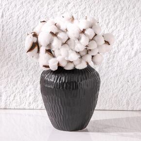 Ceramic Vase for Home Decor,7.8 Inch Flower Vase，Decorative Blue Vase for Pampas Grass，Modern Art Texture Vase for Home Entryway Living Room Dining Table Farmhouse Office Decor-Grey.