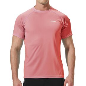 Men's Rash Guard Swim Shirts Short Sleeve UV Sun Protection Quick Dry UPF 50+ SPF Fishing Beach Water Shirt in Saudi Arabia