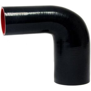 HPS HTSER90-375-400-BLUE سيليكون درجة حرارة عالية 4 طبقات معززة 90 درجة خرطوم توصيل مخفض للكوع، الحد الأقصى للضغط 25 رطل لكل بوصة مربعة، طول الساق 4 بوصات على كل جانب، 3-3/4 بوصة > 4 بوصة معرف، أزرق