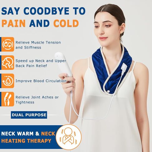 JOBYNA Knee Heating Pad for Knee Pain, 2PCS Super Soft Electric Heating Pad for Knee, 20s Fast Heating Knee Warmers with 10-90min Auto-Off Timer, 86-158℉ Heat Level (No Battery, No Vibration) in Saudi Arabia