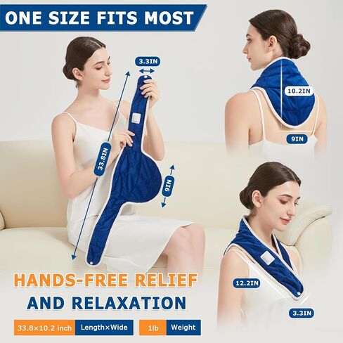 JOBYNA Knee Heating Pad for Knee Pain, 2PCS Super Soft Electric Heating Pad for Knee, 20s Fast Heating Knee Warmers with 10-90min Auto-Off Timer, 86-158℉ Heat Level (No Battery, No Vibration) in Saudi Arabia