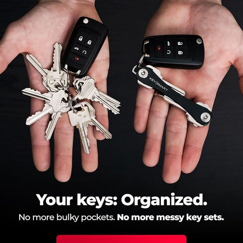 KeySmart Flex - Compact Key Holder and Keychain Organizer (up to 8 Keys, Black) in Kuwait