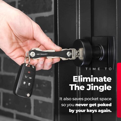 KeySmart Flex - Compact Key Holder and Keychain Organizer (up to 8 Keys, Black) in Kuwait