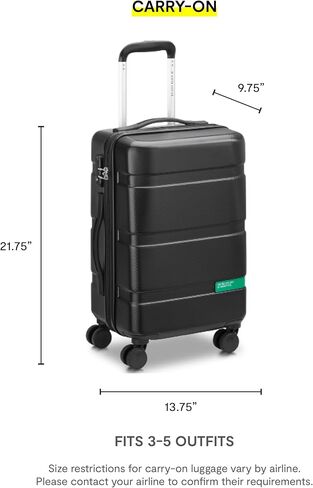 United Colors of Benetton Now Hardside Luggage with Spinner Wheels, Light Blue, Checked-Medium 23 Inch in Saudi Arabia