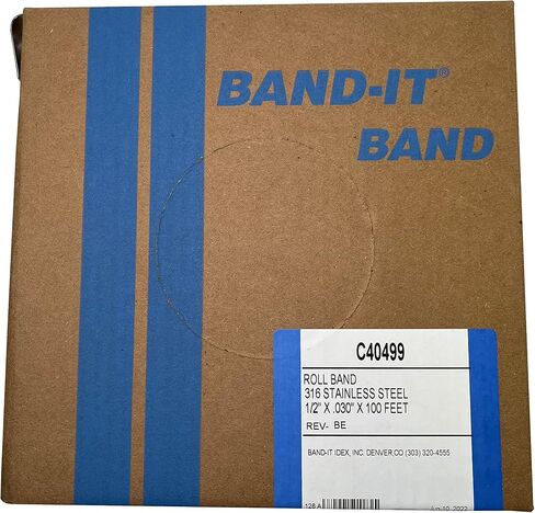 BAND-IT C40699 316 Stainless Steel Uncoated Band, 3/4" Width X 0.030" Thick, 100 Feet Roll in Saudi Arabia