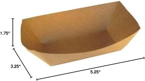 250 Pack Disposable Paper Food Tray - Paperboard Tray for Carnivals, Fairs, Festivals, and Picnics | Holds Nachos, Fries, Hot Corn Dogs, and More! (Kraft, 2lb) in Saudi Arabia
