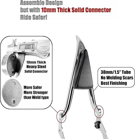 24" Black Sissy Bar Pad Backrest For Harley Davidson FLRT Freewheeler 2015-2024 Road Glide 3 FLTRT 2023 in Kuwait