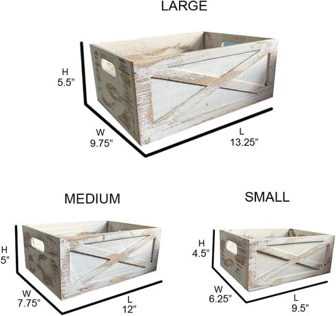 صناديق التعشيش الخشبية من Admired By Nature مع ألواح دانتيل مزخرفة ومقابض مقصوصة، مجموعة من حاويتين للتخزين، بني فاتح in Kuwait