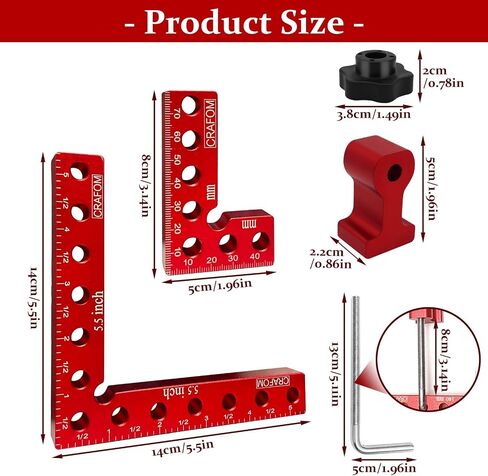 90 Degree Corner Clamping Squares, Positioning Squares Set of 8 (3" 5.5"), wood working tools, Aluminum Alloy Right Angle clamp,Corner Clamps for WoodWorking, Box, Frames, Cabinets, or Drawers in Saudi Arabia