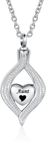 دمعة عين قلبي كريستال قلادة جرة الحرق للإنسان الحيوانات الأليفة حامل رماد تذكاري تذكار قلادة مجوهرات in Kuwait