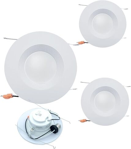 طقم الإضاءة التحديثي AH، حواف عاكسة للضوء، 6 بوصات LED قابلة للتعتيم 5CCT إضاءة غائرة، 14 وات، 1000 لومن، مؤهل ES، مدرج في قائمة UL in Saudi Arabia