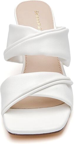 SelenePair Women's Square Open Toe High Heeled Sandals Fashion Stiletto Heel Pumps Backless Peep Toe Slip-on Dress Shoes in Kuwait