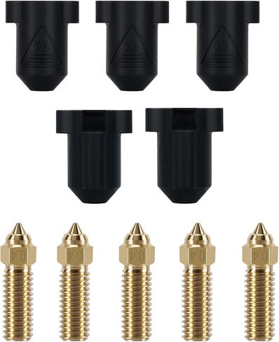 5 قطع فوهات وجوارب سيليكون لـ Anycubic Kobra 3، ملحقات الطابعة ثلاثية الأبعاد 5 قطع فوهات نحاسية 0.4 مم و5 قطع جوارب سيليكون لـ Kobra 3 in Kuwait