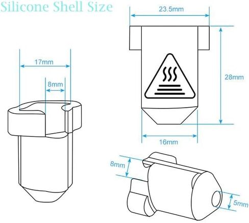 5 قطع فوهات وجوارب سيليكون لـ Anycubic Kobra 3، ملحقات الطابعة ثلاثية الأبعاد 5 قطع فوهات نحاسية 0.4 مم و5 قطع جوارب سيليكون لـ Kobra 3 in Kuwait