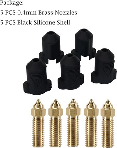 5 قطع فوهات وجوارب سيليكون لـ Anycubic Kobra 3، ملحقات الطابعة ثلاثية الأبعاد 5 قطع فوهات نحاسية 0.4 مم و5 قطع جوارب سيليكون لـ Kobra 3 in Kuwait