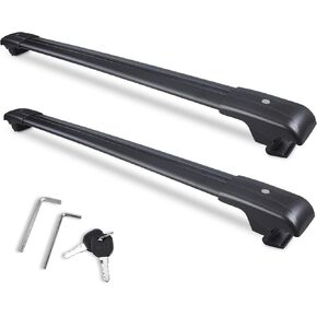 Autekcomma Heavy Duty Roof Rack Crossbars Replacement for 2007-2023 Toyota 4Runner,Anti-Corrosion,Aircraft Aluminum Black Matte with Anti-Theft Locks (ONLY FIT Original EXISTING Side Rail)