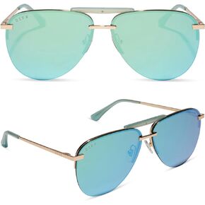 DIFF Tahoe Oversized Aviator Sunglasses for Women UV400 Protection, Trendy Stylish Gold Frames