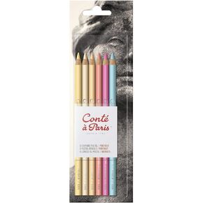 Conté à Paris Pastel Pencils with 6 Count Assorted Bright Colors