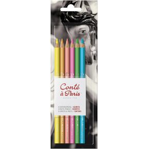 Conté à Paris Pastel Pencils with 6 Count Assorted Bright Colors