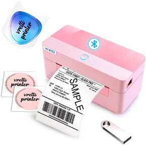 vretti Bluetooth Thermal Label Printer, 4x6 Shipping Label Printer, Wireless Label Printer for Shipping Packages & Small Business Compatible with iPhone Android Window Mac USPS UPS Amazon