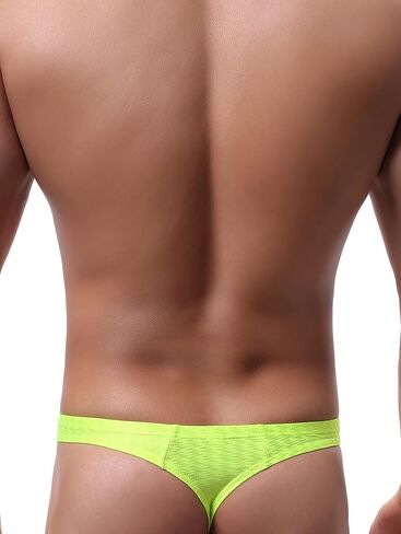 Hanhepee Men's Shining Thong Underwear Stretch T-back Low Rise Hipster Mens Under Panties Sexy in Saudi Arabia
