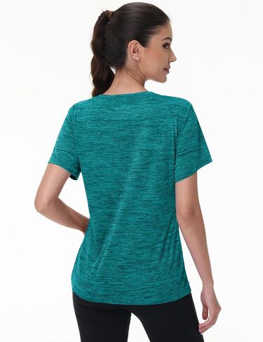 MAGCOMSEN Women's Workout Shirts Crewneck Short Sleeve Lightweight Soft Tops for Athletic Sports Fitness Exercise Yoga in Kuwait