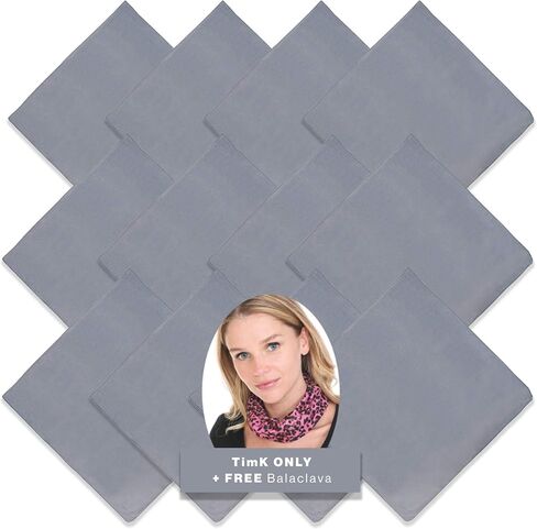 BASICO Bandanas 100% Cotton Head Wrap Multipurpose 6, 12 packs (Plain Blue) in Saudi Arabia