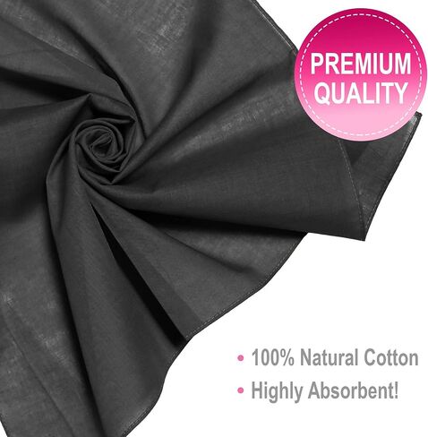 BASICO Bandanas 100% Cotton Head Wrap Multipurpose 6, 12 packs (Plain Blue) in Saudi Arabia
