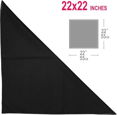 BASICO Bandanas 100% Cotton Head Wrap Multipurpose 6, 12 packs (Plain Blue) in Saudi Arabia