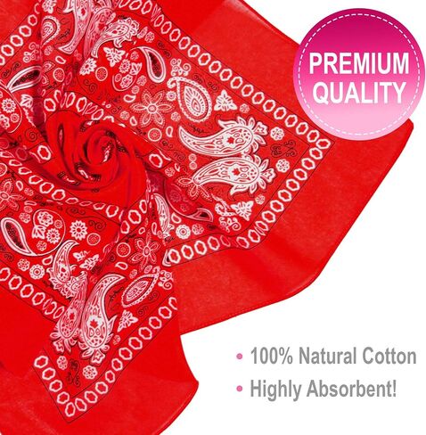 BASICO Bandanas 100% Cotton Head Wrap Multipurpose 6, 12 packs (Plain Blue) in Saudi Arabia