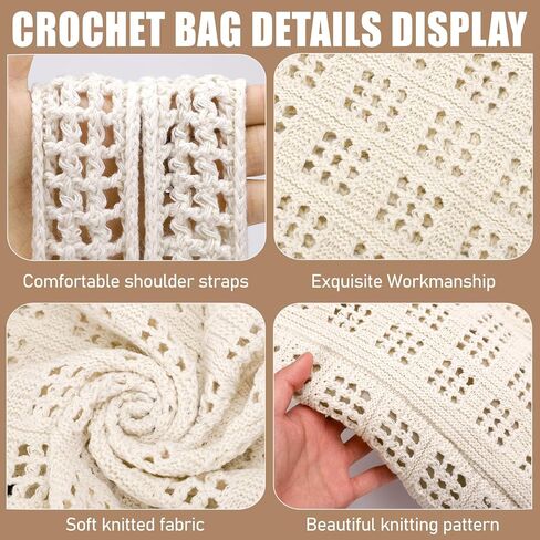 hatisan Crochet Bags for Women Summer Beach Tote Bag Aesthetic Tote Bag Hippie Bag Knit Bag in Saudi Arabia