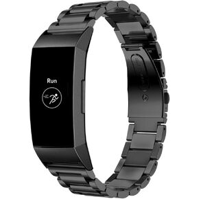 Maxjoy Compatible with Fitbit Charge 4 / Charge 3 Bands, Charge 3 SE Metal Band Small Large Stainless Steel Bracelet Strap Replacement for Fitbit Charge 4/ Charge 3/ Charge 3 SE Wristband
