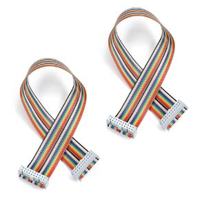 Heyiarbeit 2.54mm Pitch IDC 20 Pin Multicolor Wire Connector 30cm Length Flat Ribbon Cable for Video Audio Cable Connector Multicolor Tone 2pcs