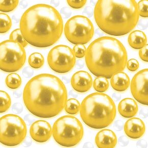 120Pieces Floating NO Hole Pearls Beads for Vases and 500 PCS Water Beads,Vase Fillers for Home Decor,Makeup Brush Beads,Pearls Vase Centerpiece for Vase Party Table Wedding 8/14/20mm(Apricot)