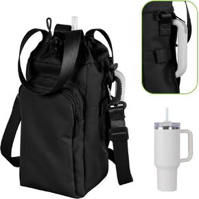 Water Bottle Holder Bag with Phone Pocket for Stanley 40oz Tumbler Water Bottle Sling with Adjustable Strap Cup Accessories for hiking gym stanley tumbler fans gift