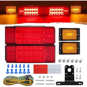 Super Bright LED Trailer Light Kit - 12V Submersible Boat Trailer Lights, ldeal for Truck, RV, Boat, Camper Under 80" - High-Intensity Tail Lights, IP68 Waterproof