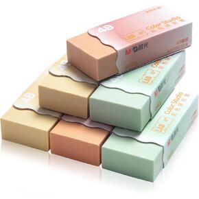 M&G 6 Pcs Pencil Erasers, Assort Color Rectangular Erasers, Writing Erasers for School Office, Art Erasers for Drawing (Macarons) in Saudi Arabia