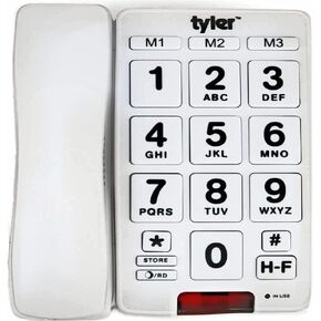 Tyler TBBP-3-WH Big Button Corded Phone with Speakerphone for Seniors and Ease of Use