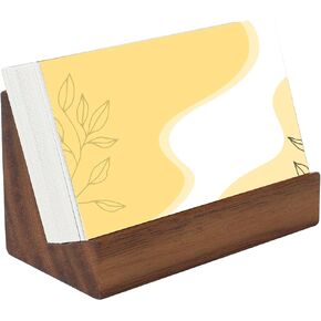 Wood Business Cards Holder for Desk Brown Wood Name Card Holder Desktop Business Card Display Holders for Office,Home
