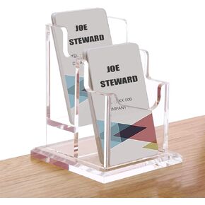 Acrylic Business Card Holder for Desk, Vertical Clear Business Name Card Display Stand, Desk Accessory Business Name Card Organizer (Vertical, 1-Slot)