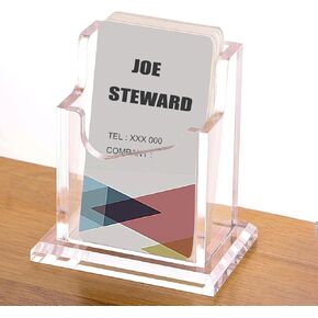 Acrylic Business Card Holder for Desk, Vertical Clear Business Name Card Display Stand, Desk Accessory Business Name Card Organizer (Vertical, 1-Slot)