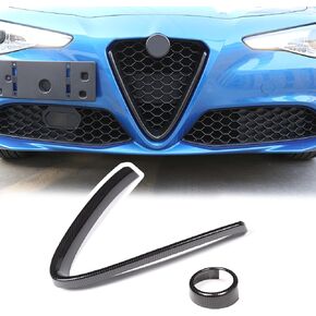 LLKUANG Carbon Fiber Style Front Grille Decoration Frame For Alfa Romeo Giulia 2017-2020 (NOT FIT Quadrifoglio!!!)
