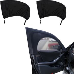 2PCS Car Window Shade, Zipper Breathable Side Sun Mesh, Elastic Breathable Mesh Side Window Sun Shade for Baby, Universal Car Window Screen for Sun Protection Camping Privacy Blackout