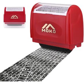 أسطوانة طوابع حماية من سرقة الهوية من MoKo، عبوتان من ختم الأمان ذات الأسطوانة العريضة القابلة لإعادة الملء، أسطوانة ختم خاصة وسرية لتعتيم المعلومات الشخصية، حجم كبير، أزرق