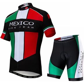 Hotlion Men's Cycling Jersey Sets Gel Pad Summer Bike Clothing Suit Breathable Bike Clothes With 3 Rear Pockets