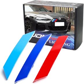 iJDMTOY Exact Fit ///M-Colored Grille Insert Trims Compatible With 2021-up BMW G22/G23 4 Series 420i 430i 440i w/Standard Diamond Shape Front Large Grille