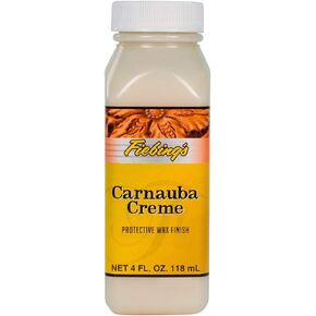 Fiebing's Carnauba Creme (4oz) - Protective Wax Finish for Leather Goods - Provides a Highly Flexible Coating to any Leather that Buffs to a High Gloss and Resists Finger Prints & Scuff Marks